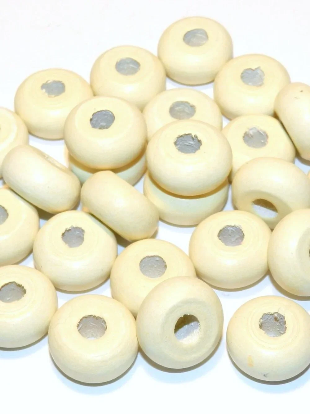 W226 Creamy White Ivory 18mm Rondelle Wood Spacer Bead 25pc